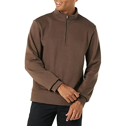 Offre limitee: Amazon Essentials Chandail en Molleton à Manches Longues et à Fermeture éclair 1/4 pour Homme, Marron Moyen, XL de 23.80 EUR a 16.66 EUR (economie 30%)