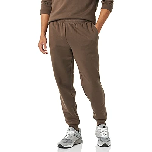 Amazon Essentials Pantalones Deportivos Holgados, Forro Polar, Ajuste Cómodo Hombre, Marrón Medio, S