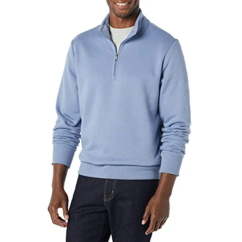 Offerta a tempo: Amazon Essentials Felpa in pile da uomo a maniche lunghe con zip a un quarto, blu, S - 41% da 23.80 € a 14.14 €