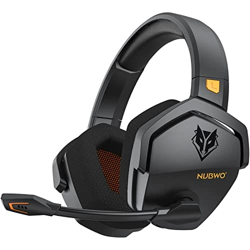 Limited-time offer: NUBWO Wireless Gaming Headset with Mic for Ps5 Ps4 PC, Zero Interference, 100-Hour Battery All-Day Play, 23ms Sync​ for Fortnite & Call of Duty/FPS Gamers, Triple Mode All Devices Compatible - Orange from 39.99 GBP to 39.99 GBP (save 0%)