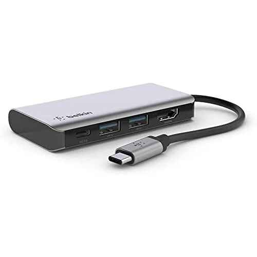 Oferta ograniczona: Belkin Wieloportowy adapter USB-C 4 w 1 (4K HDMI, ładowanie przelotowe PD z mocą 100 W przez USB-C, 2 porty USB A, do MacBook Pro, MacBook Air, iPad Pro, XPS i innych urządzeń) z 116.98 PLN na 116.98 PLN (zniżka 0%)