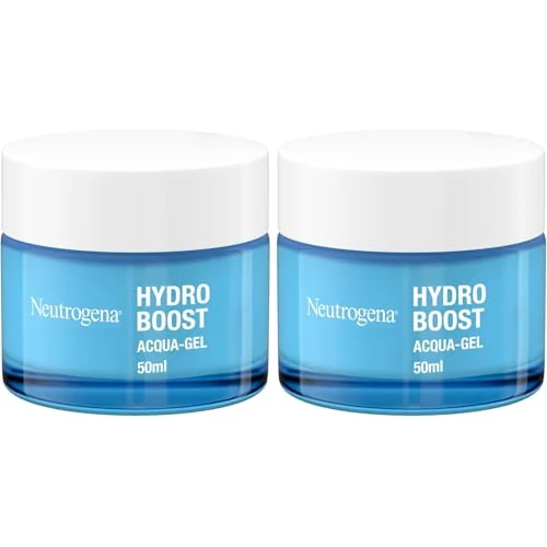 Offerta a tempo: Neutrogena Hydro Boost Acqua Gel, Crema idratante viso in gel leggero a base acqua, Crema viso Acido Ialuronico per un'idratazione intensa della pelle mista e sensibile, 2 x 50 ml – Esclusiva Amazon - 28% da 28.99 € a 20.99 €