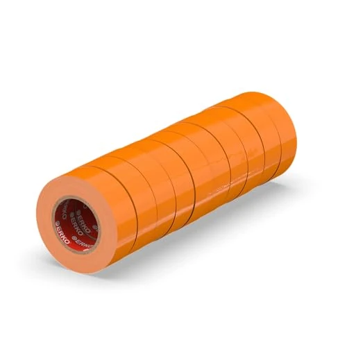 Oferta limitowana: ERKO Taśma izolacyjna pomarańczowa, 15 mm x 10 m, zestaw 10 sztuk, bardzo elastyczna taśma izolacyjna z PCW – mocno klejąca, odporna na działanie środków chemicznych, wodoodporna, profesjonalna taśma z 35.80 zł na 35.80 zł (oszczędź 0.0