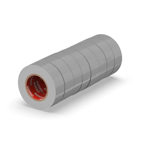 Offerta a tempo: ERKO Nastro Isolante Elettrico PVC 19mm x 20m, 8pz, Grigio, 6kV - 0.00% da 20.08 € a 20.08 €