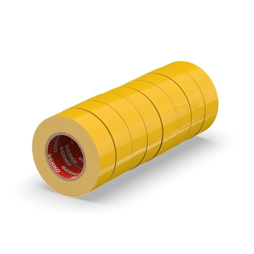 Zeitlich begrenztes Angebot: ERKO Isolierband Gelb 19mmx20m PVC Set 8 Stück Elektro Leitungen Reparatur | Wasserfest, selbstklebend und flexibel, ideal für Elektriker, Kabelreparatur und Heimwerken von 10.99 € auf 10.99 € (0.00% Rabatt)