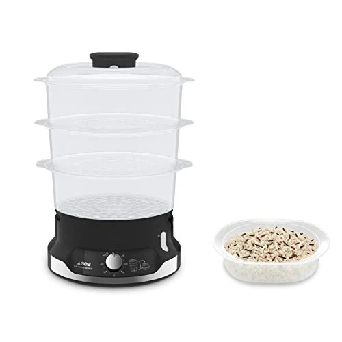 Offerta a tempo: Tefal VC2048 Vaporiera Ultracompact, Sistema impilabile ultracompatto, Cucina salutare, Recipienti privi di BPA, Timer da 60 minuti, Riempimento durante la cottura, Vaporiera con capacità da 9 L - 44% da 80.99 € a 45.00 €