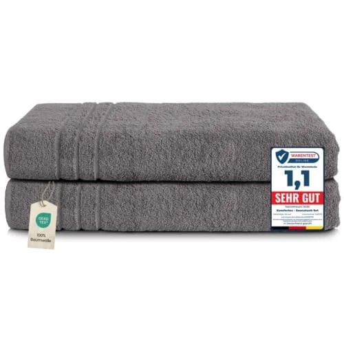 Offerta a tempo: Komfortec Set 2 Teli Sauna 80x200 cm, Spugna 100% Cotone, Antracite - 0.00% da 30.99 € a 30.99 €