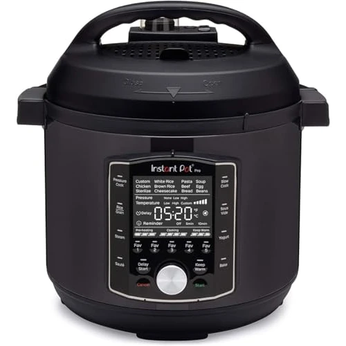 Offre limitee: Instant Pot Pro 8, Autocuiseur Électrique Multifonction 10-en-1 - Autocuiseur, Cuiseur à Riz, Cuiseur Vapeur, Stérilisateur, Yaourtière, Sous-Vide - Acier Inoxydable Noir - 1200W, 7.6L de 274.99 EUR a 169.99 EUR (economie 38%)