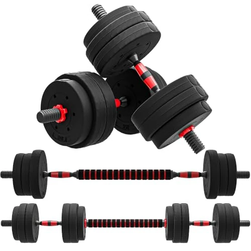 Offerta a tempo: HOMCOM Set Manubri 2 in 1 da 25kg Totali con 12 Dischi Pesi e Connettore - 11% da 45.95 € a 40.85 €