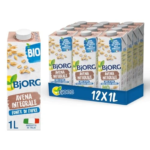 Offerta a tempo: BJORG Bevanda Avena Integrale Biologica 12x1L | Bevanda vegetale, fonte di fibre, senza zuccheri aggiunti, basso contenuto di grassi, prodotto in Italia, bio, vegan - 33% da 35.88 € a 23.88 €