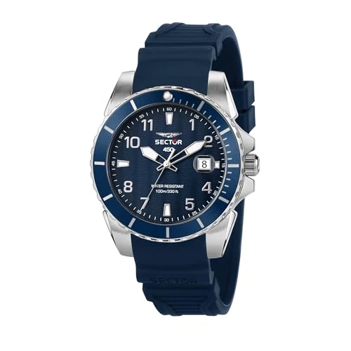 Sector Analog R3251276003, blau, 41mm, Streifen