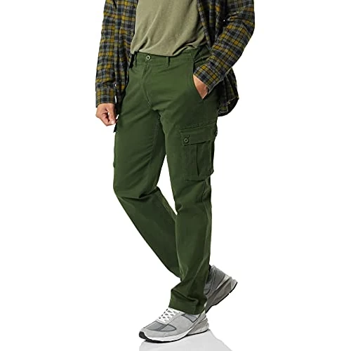 Amazon Essentials Pantalon Cargo Stretch, Coupe Droite (Grandes Tailles Disponibles) Homme, Olive Foncé, 36W / 28L