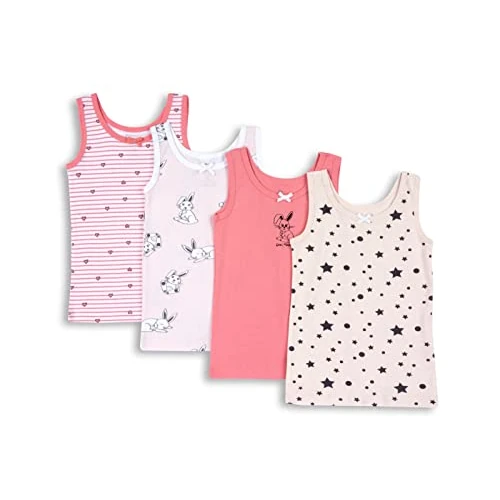 Chicco Tanktopset van katoen, Ondergoed Meisjes, Roze, 2 jaar (pakket van 4)