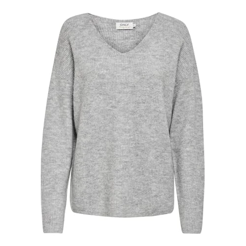 Offerta a tempo: Only Maglione da Donna ONLCAMILLA, Grigio (Light Grey Melange), M - 65% da 29.99 € a 10.62 €