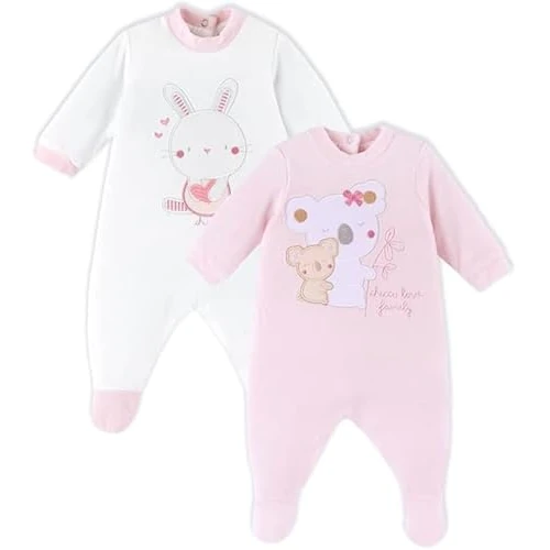 Chicco, Set Tutine Neonata, Tutine con Pratico Piedino, in Morbido Tessuto, Abbigliamento Bambina 0-24 Mesi, Designed in Italy