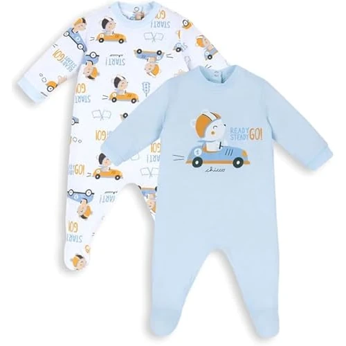 Chicco, Tutine Neonato e Neonata, Set di 3 Tutine, in 100% Cotone, con Piedino e Comoda Apertura, Abbigliamento Neonato 0-3 Mesi, Idee Regalo Nascita