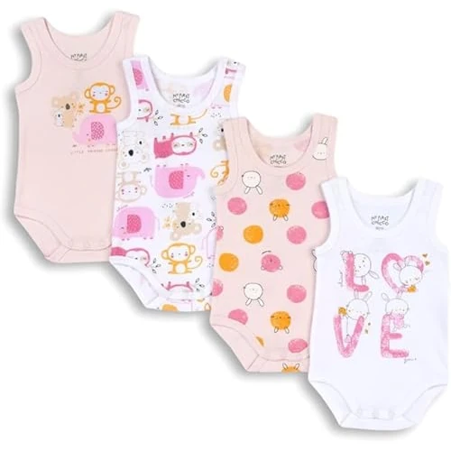 Offerta a tempo: Chicco Bimba 0-24 Set di 4 Body a Maniche Corte - 34% da 21.99 € a 14.61 €