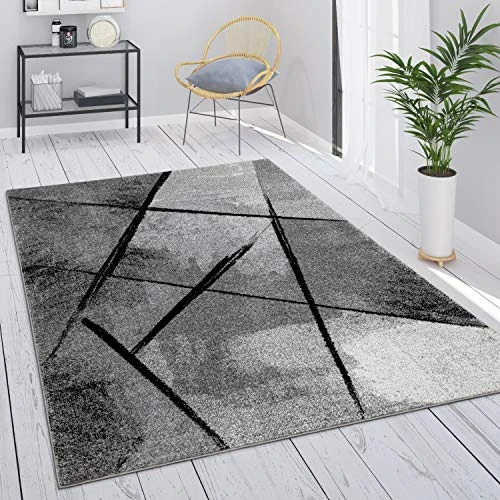 Offerta a tempo: Paco Home Tappeto Grigio Salotto Vintage Pelo Corto Motivo Geometrico Astratto, Dimensione:60x100 cm, Colore:Grigio 2 - 0.00% da 23.99 € a 23.99 €