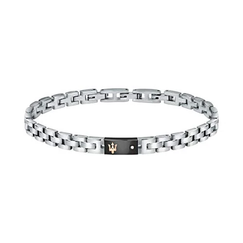 Offerta a tempo: Maserati Bracciale Uomo, Collezione JEWELS, in Acciaio, diamanti, nero e PVD RG - JM221ATY05 - 18% da 139.00 € a 114.00 €