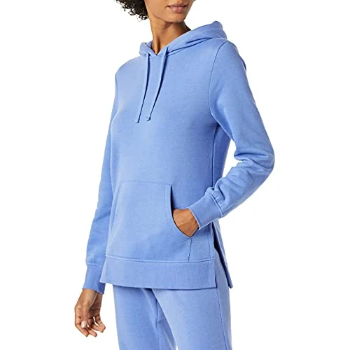 Amazon Essentials Women's French Terry Hooded Tunic Sweatshirt, Blue, X-Large