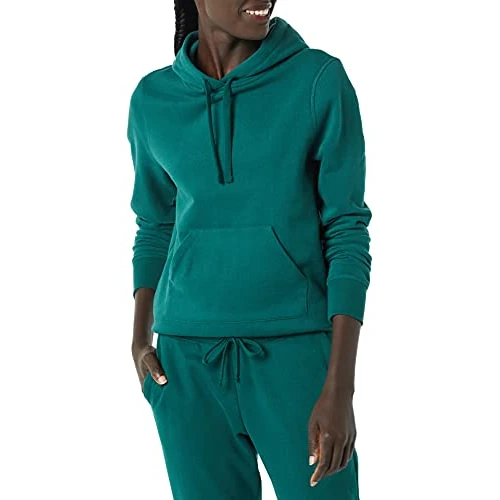 Tijdelijke aanbieding: Amazon Essentials Women's Fleecetrui met capuchon (verkrijgbaar in grote maten), Donkergroen, XS van 19.99 € naar 19.99 € (0.00% korting)