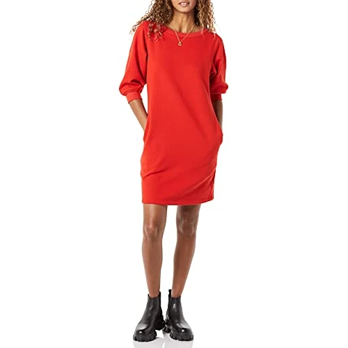 Limited offer: Amazon Essentials Women's Fleece Blouson Sleeve Boatneck Sweatshirt Dress (Available in Plus Size) from 20.90 USD to 20.90 USD (save 0%)
