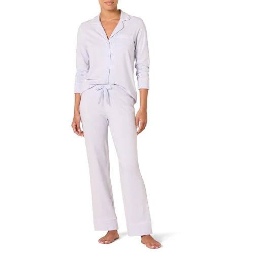 Tijdelijke aanbieding: Amazon Essentials Women's Pyjamaset met lange mouwen van katoenmodal en met lange broek (verkrijgbaar in grote maten), Lichtblauw, 6XL Grote maten van 30.99 € naar 30.99 € (0.00% korting)