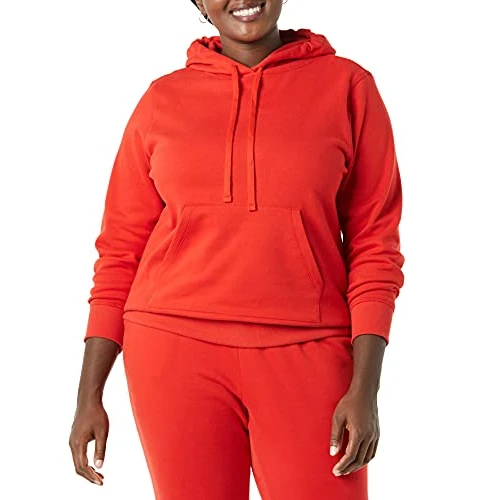 Limited-time offer: Amazon Essentials Women's Regular-Fit Fleece Pullover Hoodie (Available in Plus Size), Red, S from 12.82 GBP to 9.35 GBP (save 27%)
