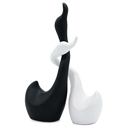 Oferta limitada: FeinKnick Pareja de cisnes de cerámica en Blanco y Negro – 23 cm de Altura de 35.20 € a 35.20 € (ahorro 0.00%)
