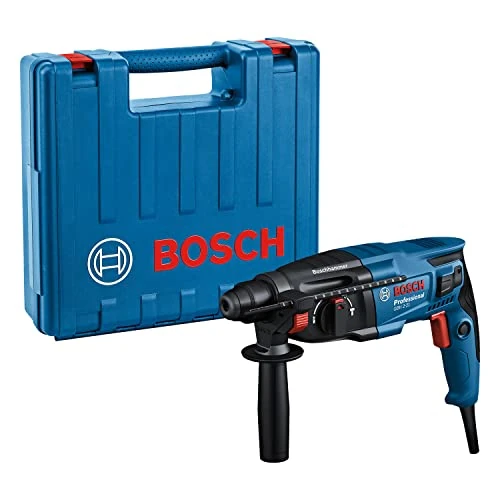 Bosch Professional GBH 2-21 hammer drill (with SDS plus, incl. auxiliary handle, machine cloth, depth stop, in carrying case)