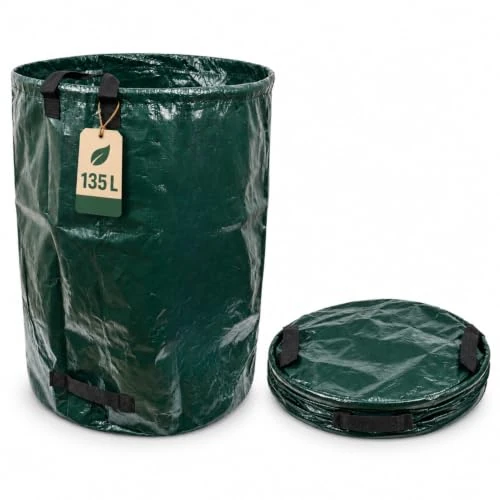 Zeitlich begrenztes Angebot: HOME It® POP-UP Gartenabfallsack 135 L – selbstaufstellend & faltbar – PE 90 g/m² – 48 x 75 cm – Tragegriffe oben & unten – dunkelgrün von 9.99 € auf 9.99 € (0.00% Rabatt)