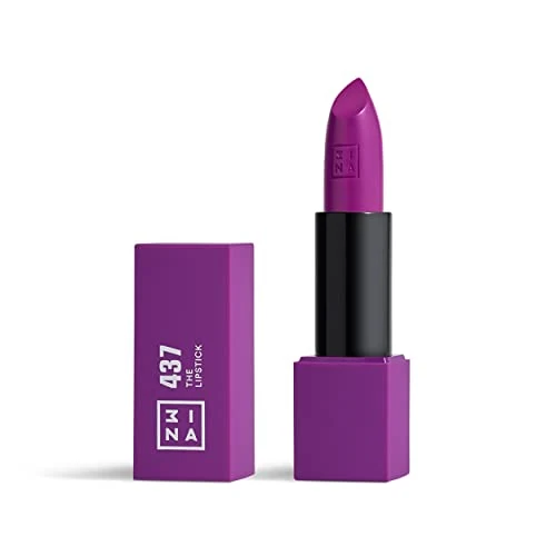 3INA MAKEUP - Vegan - The Lipstick 437 - lila mat - lippenstift mat - sterk gepigmenteerde lippenstift - gematteerde intense kleur - crèmige vanillegeur - crèmige textuur - Cruelty Free