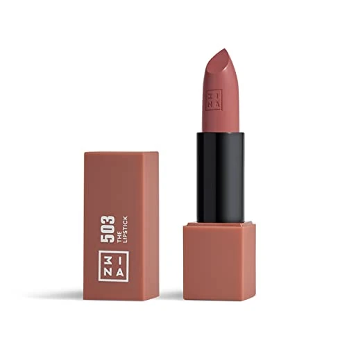 3INA MAKEUP - The Lipstick 503 - Nude - Labial Nude Cremoso - Barra de Labios Mate con Vitamina E y Manteca de Karité de Alta Pigmentación con Olor a Vainilla - Vegan - Cruelty Free