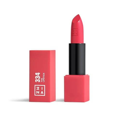 3INA MAKEUP - Vegan - The Lipstick 334 - levendige roze mat - lippenstift mat - sterk gepigmenteerde lippenstift - gematteerde intense kleur - crèmige vanillegeur - crèmige textuur - Cruelty Free