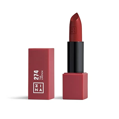 Limited-time offer: 3INA MAKEUP - Vegan - The Lipstick 274 - Burgundy - Highly Pigmented Shades - Moisturizing Creamy Texture - Smooth Formula - Intense Color - Shiny Satin Matte Finish - Cruelty Free from 10.76 GBP to 10.76 GBP (save 0%)