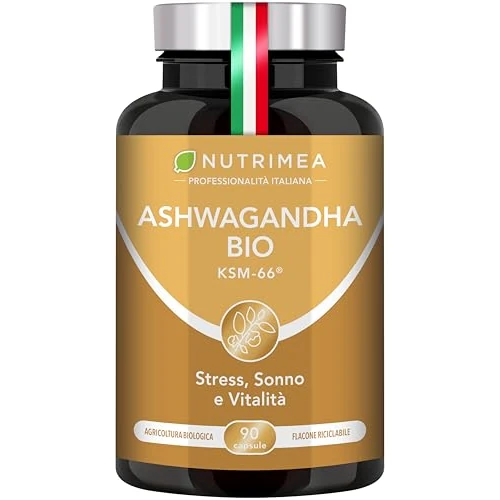 Offerta a tempo: Ashwagandha KSM-66 Biologica | Con il 5% di Witanolidi | Ginseng Indiano | Stress, Mente, Sonno | Recupero Muscolare | 90 capsule | Nutrimea - 36% da 24.90 € a 15.95 €