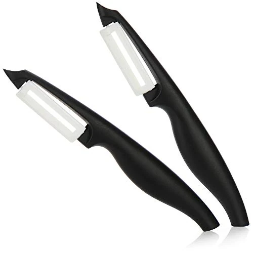 Zeitlich begrenztes Angebot: com-four® 2x Keramik Sparschäler für Obst und Gemüse - Universalschäler besonders scharf - Schäler mit Pendelklinge, Keramikschäler, Gemüseschäler, Obstschäler, Küchenschäler von 6.99 € auf 5.94 € (15% Rabatt)