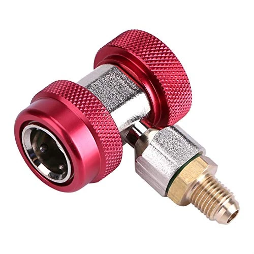 Attacco rapido, Adattatore accoppiatore Aria condizionata R134 connettore rapido Aria condizionata Basso/Alto + Nucleo valvola estrattore(Attacco rapido Lato Alto: Rosso)