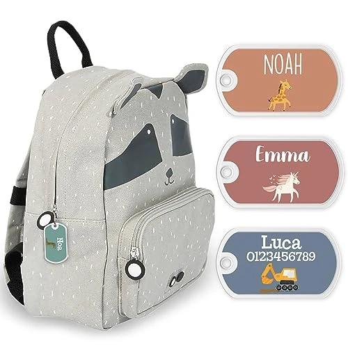 Offerta a tempo: Stellasticker – Targhetta personalizzata per zaino scolastico e borse – Con nome e numero di telefono – Perfetta come portachiavi, valigie e borse da palestra - Design a scelta. - 0.00% da 6.95 € a 6.95 €
