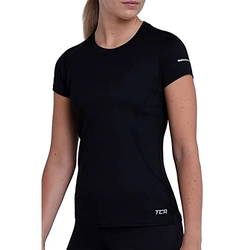 Offerta a tempo: TCA Atomic Maglia da Donna a Maniche Corte Quickdry Slim Fit PRO Training - Nero, XS - 60% da 14.99 € a 5.99 €