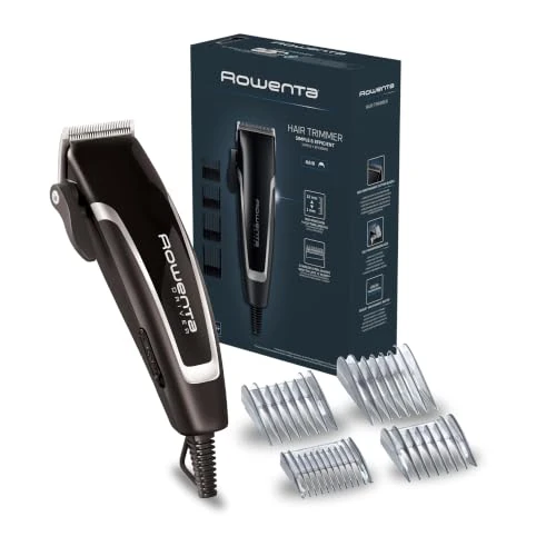 Offerta a tempo: Rowenta TN1603 Driver, Tagliacapelli, Lame in acciaio Inox, Potenza non Stop, Lame progettate per durare 15 anni, 4 pettini fissi, 15 impostazioni da 1 a 12 mm, Nero - 39% da 25.99 € a 15.90 €