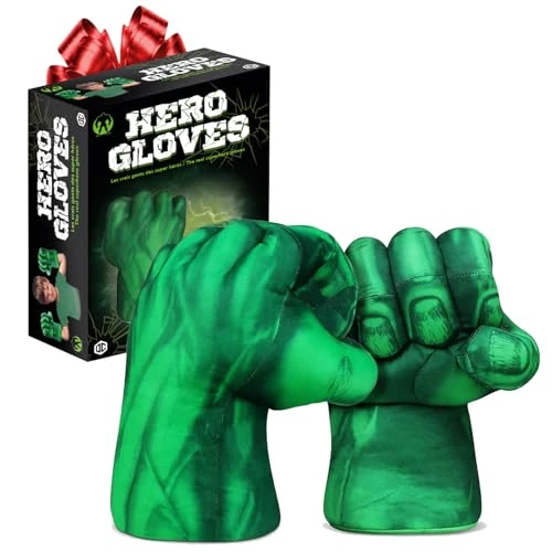 OriginalCup® Wielkie rękawice bokserskie Hulk, superbohater, zabawka dla dzieci, pięści z pianki z uchwytami, oryginalny prezent, na cosplay, Halloween, do przebrania, 100% zabawy