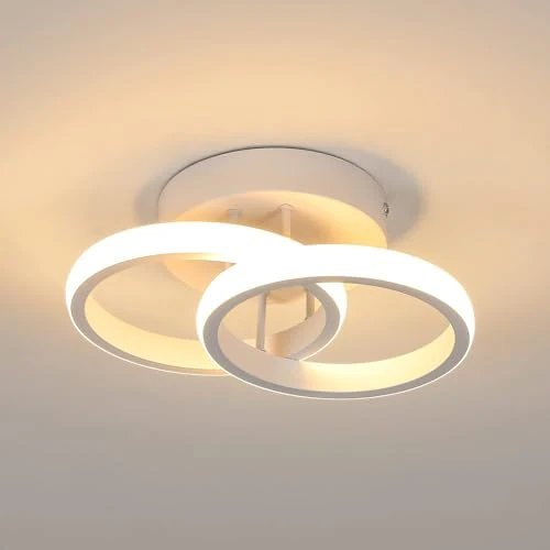 Offerta a tempo: Goeco Plafoniera LED Soffitto Moderno Rotondo 22W 3000K 25cm, Bianco | Lampada da Soffitto Lampadari Moderno per Camera da Letto, Soggiorno, Cucina, Bianco Caldo - 27% da 28.99 € a 21.12 €