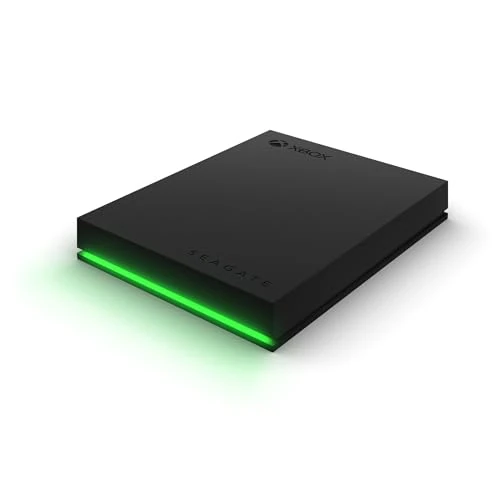 Seagate Game Drive for Xbox, 4 TB, Zewnętrzny, przenośny dysk HDD – USB 3.2 Gen 1, czarny z wbudowanym zielonym paskiem diod LED, certyfikat Xbox, 3-letnie usługi Rescue (STKX4000402)