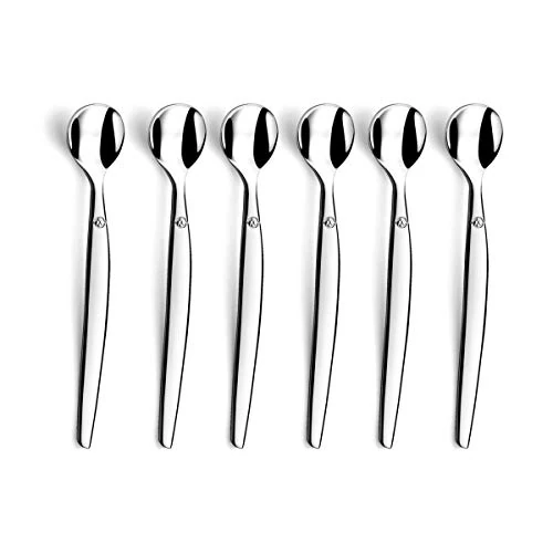 LOU LAGUIOLE - Lot de 6 cuillères expresso et moka - Jet - Acier inoxydable 18/0, Finition Miroir - Longueur 114 mm