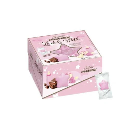 CONFETTI MAXTRIS Vassoio 500 gr LE DOLCI STELLE ROSA incartate