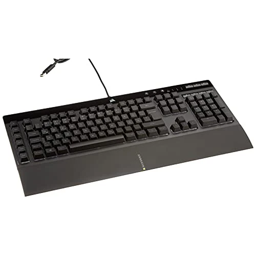Oferta limitada: Corsair K55 RGB Pro Teclado de Membrana con Cable - IP42 Resistente al Polvo y Salpicaduras - 6 Teclas Macro con integración Elgato - Compatible con iCUE - QWERTZ DE - PC, Mac, Xbox - Negro de 73.80 € a 41.74 € (ahorro 43%)