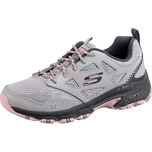 Limitiertes Angebot: Skechers Damen Hillcrest Pure Escapade Sneaker, Gray Leather Mesh Pink Trim, 37 EU von 79.95 EUR auf 55.90 EUR (Spare 30%)