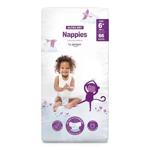 Offerta a tempo: by Amazon - 66 Ultra Dry Nappies - Taglia 6+ (oltre 16kg) (Stesso Prodotto Commercializzato in Precedenza con il Marchio Mama Bear) - 31% da 21.51 € a 14.83 €