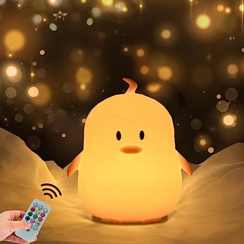 Limited offer: WHA&DARREN Large Owl Night Light for Kids,Cute Baby Night Light, Silicone Bedside Lamp, Sleep Lights, Eye Caring, Adjustable Brightness & Color, Time Setting, Touch+Remote Control from 16.99 EUR to 16.99 EUR (save 0%)